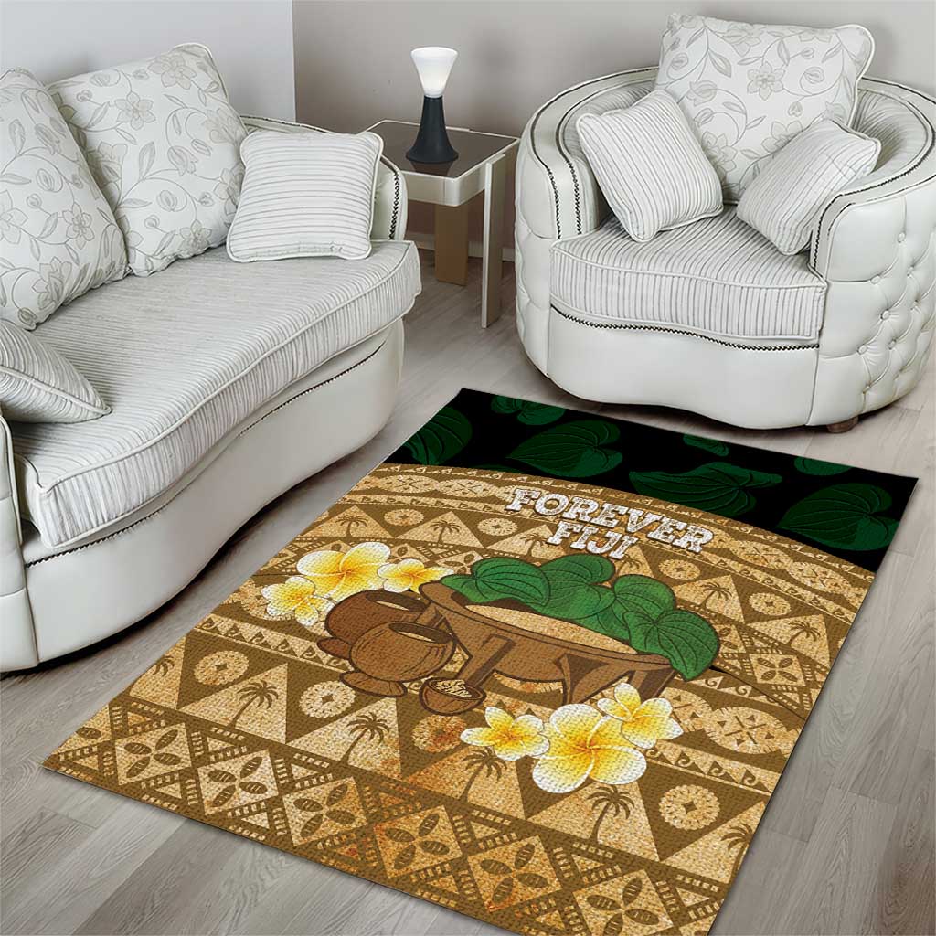 Bula Fiji Kava Bowl Area Rug Fijian Tapa Cloth Vintage Vibe LT14 - Polynesian Pride