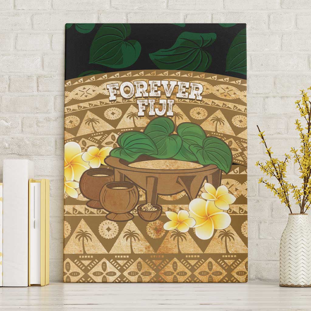 Bula Fiji Kava Bowl Canvas Wall Art Fijian Tapa Cloth Vintage Vibe LT14 Without Frame Brown - Polynesian Pride