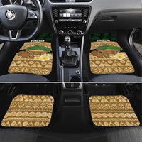 Bula Fiji Kava Bowl Car Mats Fijian Tapa Cloth Vintage Vibe LT14 Set 4pcs Brown - Polynesian Pride