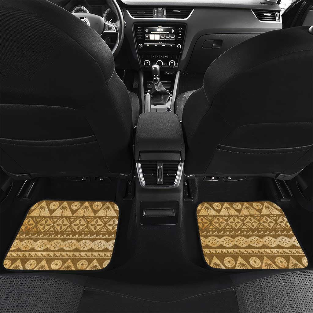 Bula Fiji Kava Bowl Car Mats Fijian Tapa Cloth Vintage Vibe LT14 Set 2pcs - Back Brown - Polynesian Pride