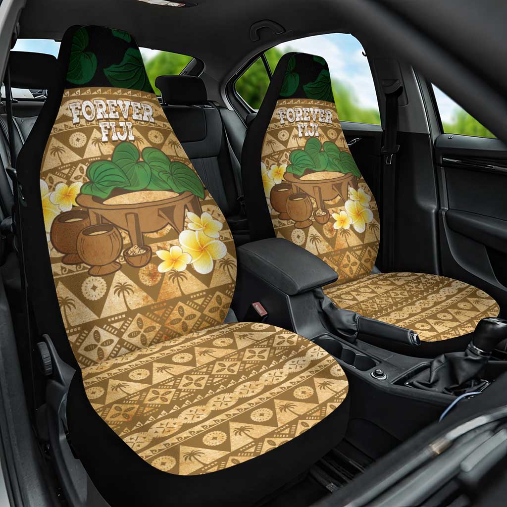 Bula Fiji Kava Bowl Car Seat Cover Fijian Tapa Cloth Vintage Vibe LT14 One Size Brown - Polynesian Pride