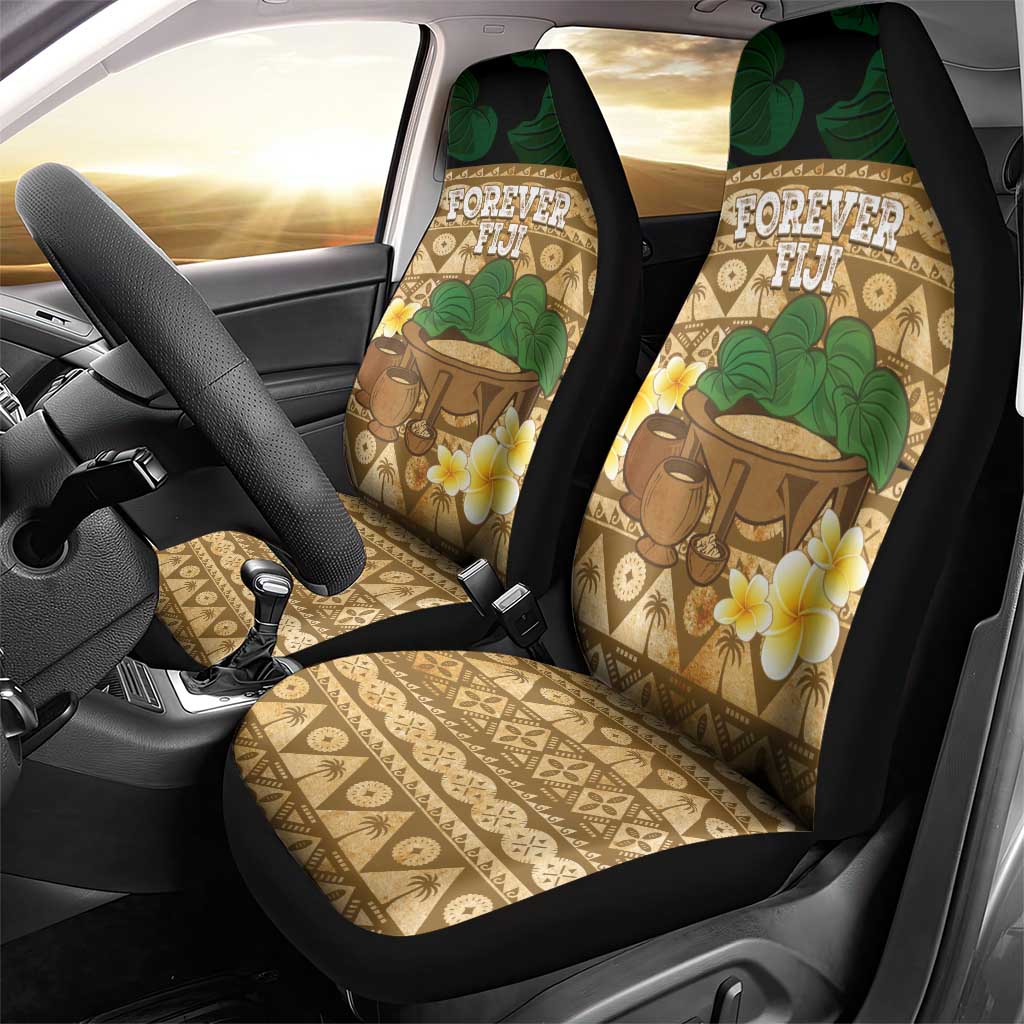 Bula Fiji Kava Bowl Car Seat Cover Fijian Tapa Cloth Vintage Vibe LT14 - Polynesian Pride