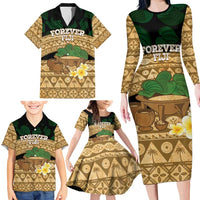 Bula Fiji Kava Bowl Family Matching Long Sleeve Bodycon Dress and Hawaiian Shirt Fijian Tapa Cloth Vintage Vibe LT14 - Polynesian Pride