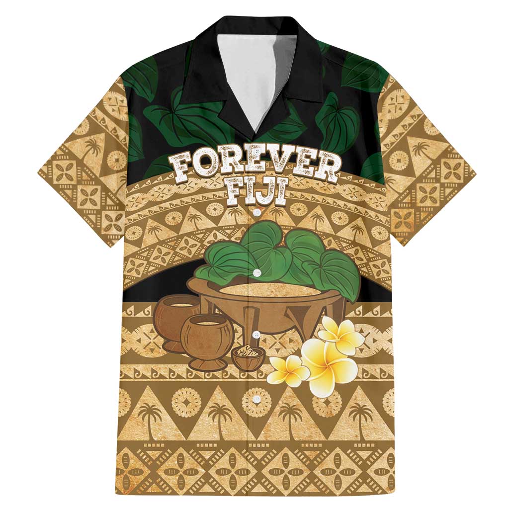 Bula Fiji Kava Bowl Family Matching Mermaid Dress and Hawaiian Shirt Fijian Tapa Cloth Vintage Vibe LT14 Dad's Shirt - Short Sleeve Brown - Polynesian Pride