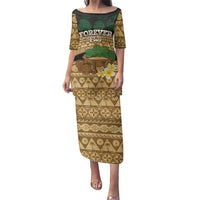 Bula Fiji Kava Bowl Family Matching Puletasi and Hawaiian Shirt Fijian Tapa Cloth Vintage Vibe LT14 Mom's Dress Brown - Polynesian Pride