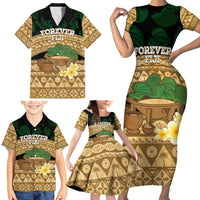 Bula Fiji Kava Bowl Family Matching Short Sleeve Bodycon Dress and Hawaiian Shirt Fijian Tapa Cloth Vintage Vibe LT14 - Polynesian Pride