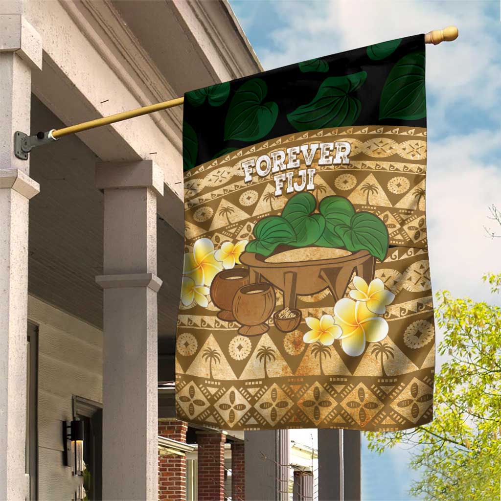 Bula Fiji Kava Bowl Garden Flag Fijian Tapa Cloth Vintage Vibe LT14 House Flag Brown - Polynesian Pride