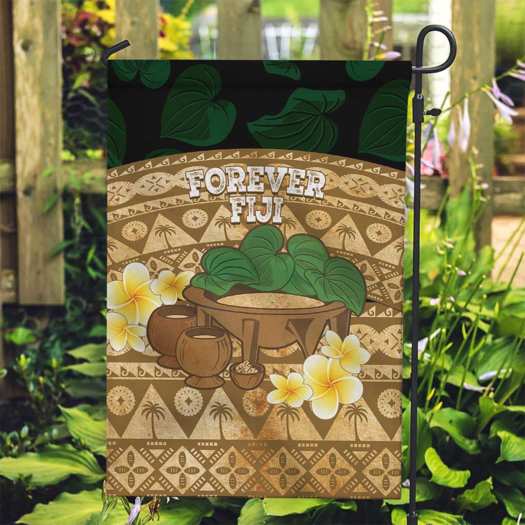 Bula Fiji Kava Bowl Garden Flag Fijian Tapa Cloth Vintage Vibe LT14 Garden Flag Brown - Polynesian Pride