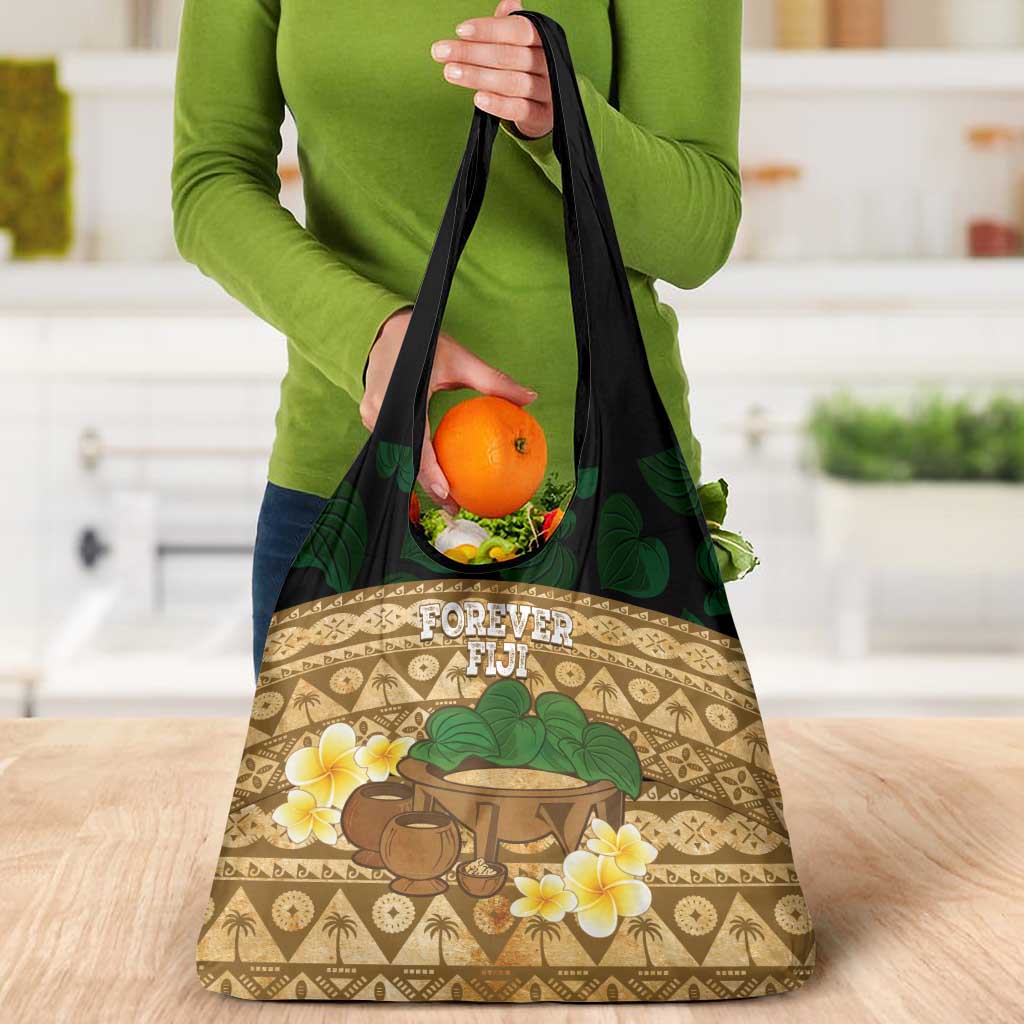 Bula Fiji Kava Bowl Grocery Bag Fijian Tapa Cloth Vintage Vibe LT14 - Polynesian Pride