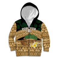Bula Fiji Kava Bowl Kid Hoodie Fijian Tapa Cloth Vintage Vibe LT14 Zip Hoodie Brown - Polynesian Pride