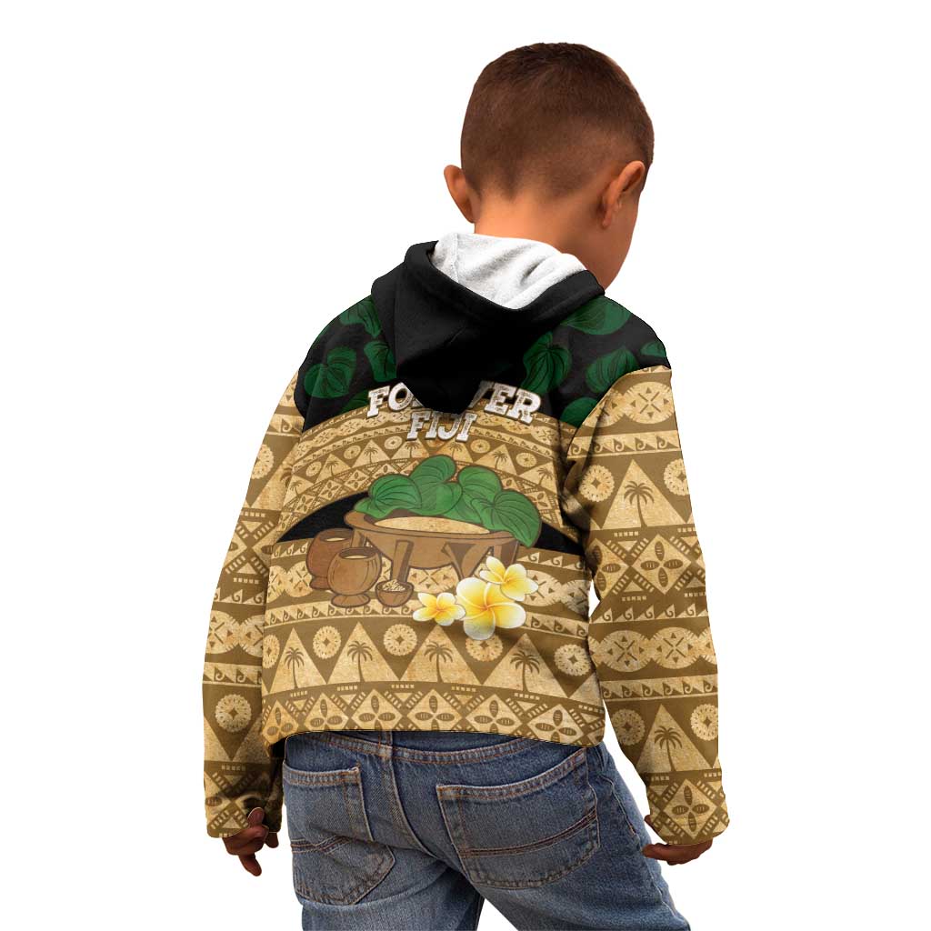 Bula Fiji Kava Bowl Kid Hoodie Fijian Tapa Cloth Vintage Vibe LT14 - Polynesian Pride