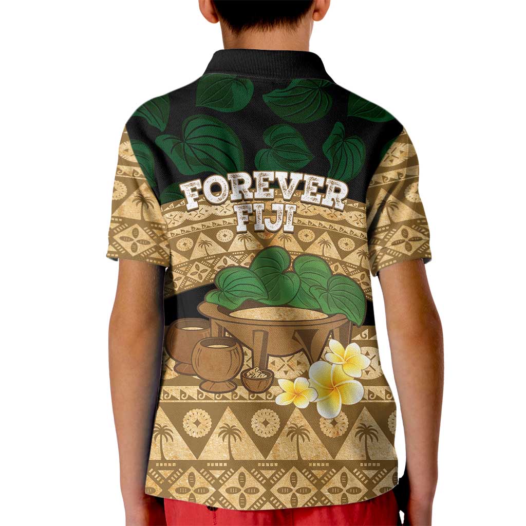 Bula Fiji Kava Bowl Kid Polo Shirt Fijian Tapa Cloth Vintage Vibe LT14 - Polynesian Pride