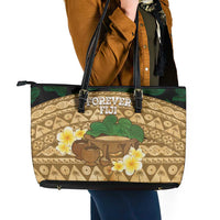 Bula Fiji Kava Bowl Leather Tote Bag Fijian Tapa Cloth Vintage Vibe LT14 - Polynesian Pride