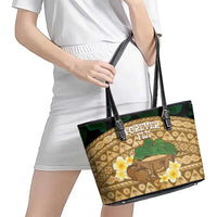 Bula Fiji Kava Bowl Leather Tote Bag Fijian Tapa Cloth Vintage Vibe LT14 - Polynesian Pride
