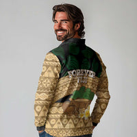 Bula Fiji Kava Bowl Long Sleeve Polo Shirt Fijian Tapa Cloth Vintage Vibe LT14 - Polynesian Pride