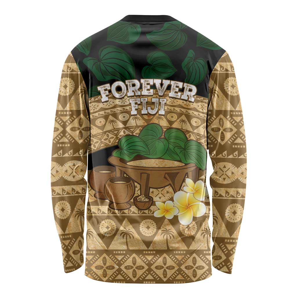 Bula Fiji Kava Bowl Long Sleeve Shirt Fijian Tapa Cloth Vintage Vibe LT14 - Polynesian Pride