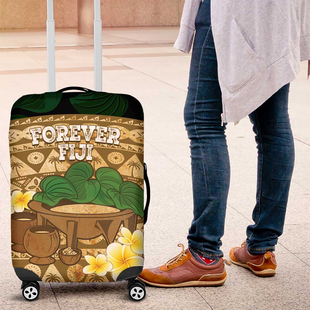 Bula Fiji Kava Bowl Luggage Cover Fijian Tapa Cloth Vintage Vibe LT14 Brown - Polynesian Pride