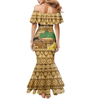 Bula Fiji Kava Bowl Mermaid Dress Fijian Tapa Cloth Vintage Vibe LT14 - Polynesian Pride