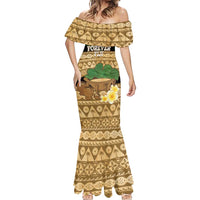 Bula Fiji Kava Bowl Mermaid Dress Fijian Tapa Cloth Vintage Vibe LT14 - Polynesian Pride