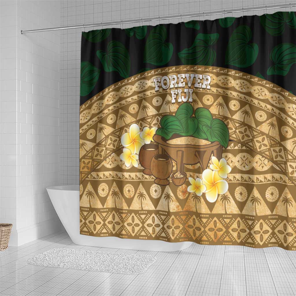 Bula Fiji Kava Bowl Shower Curtain Fijian Tapa Cloth Vintage Vibe LT14 - Polynesian Pride