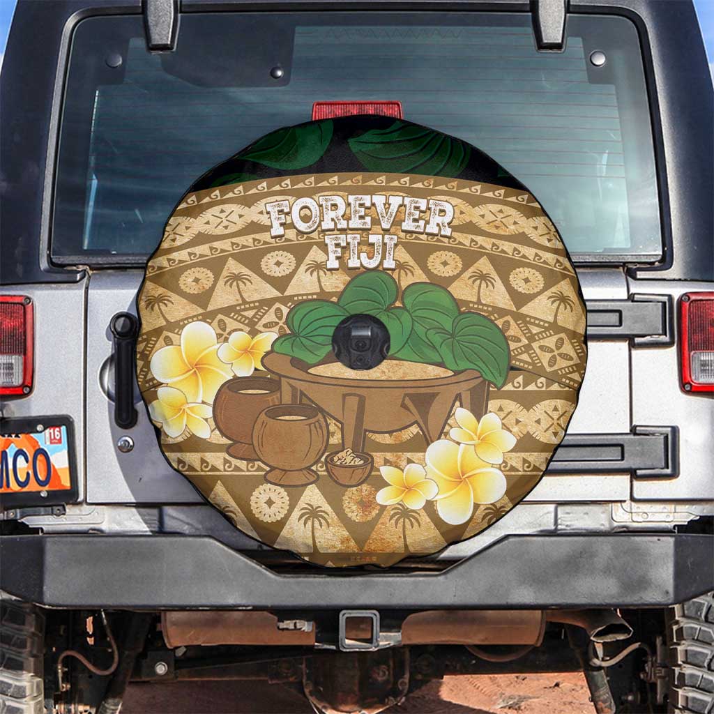 Bula Fiji Kava Bowl Spare Tire Cover Fijian Tapa Cloth Vintage Vibe LT14 Brown - Polynesian Pride