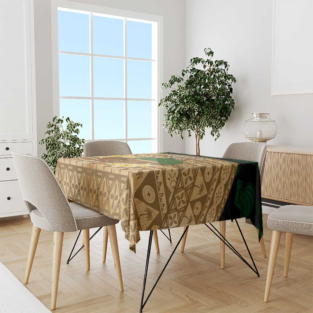 Bula Fiji Kava Bowl Tablecloth Fijian Tapa Cloth Vintage Vibe