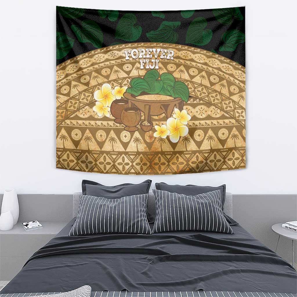 Bula Fiji Kava Bowl Tapestry Fijian Tapa Cloth Vintage Vibe LT14 - Polynesian Pride