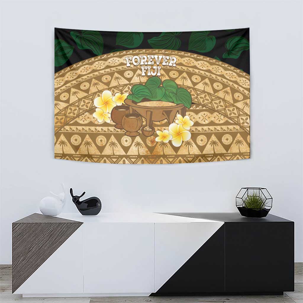 Bula Fiji Kava Bowl Tapestry Fijian Tapa Cloth Vintage Vibe LT14 - Polynesian Pride
