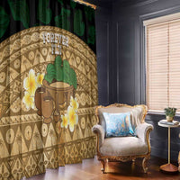 Bula Fiji Kava Bowl Window Curtain Fijian Tapa Cloth Vintage Vibe LT14 - Polynesian Pride