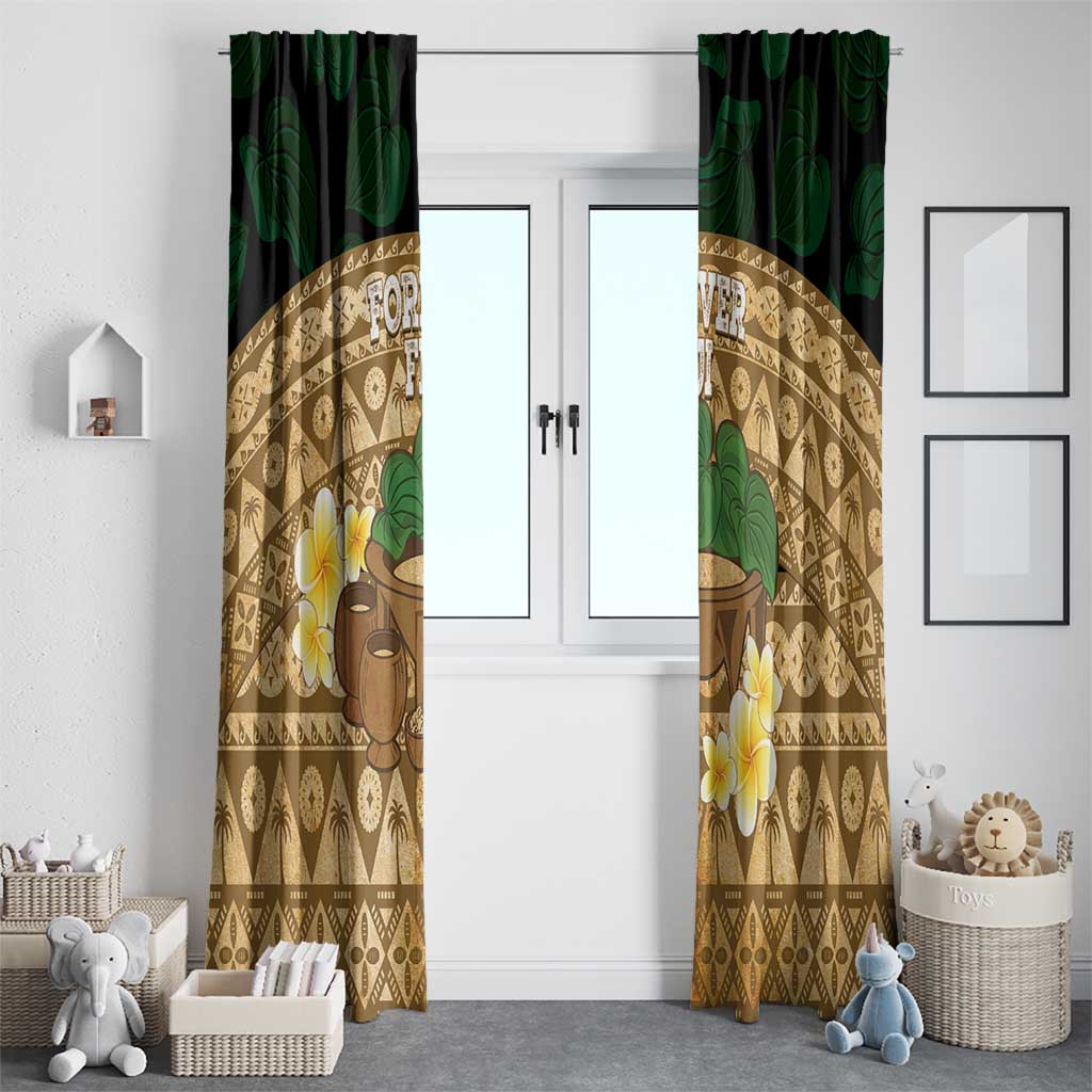Bula Fiji Kava Bowl Window Curtain Fijian Tapa Cloth Vintage Vibe LT14 - Polynesian Pride