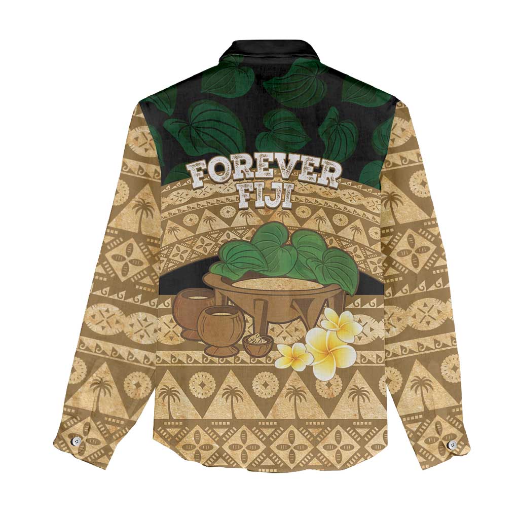 Bula Fiji Kava Bowl Women Casual Shirt Fijian Tapa Cloth Vintage Vibe LT14 - Polynesian Pride