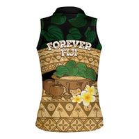 Bula Fiji Kava Bowl Women Sleeveless Polo Shirt Fijian Tapa Cloth Vintage Vibe LT14 - Polynesian Pride
