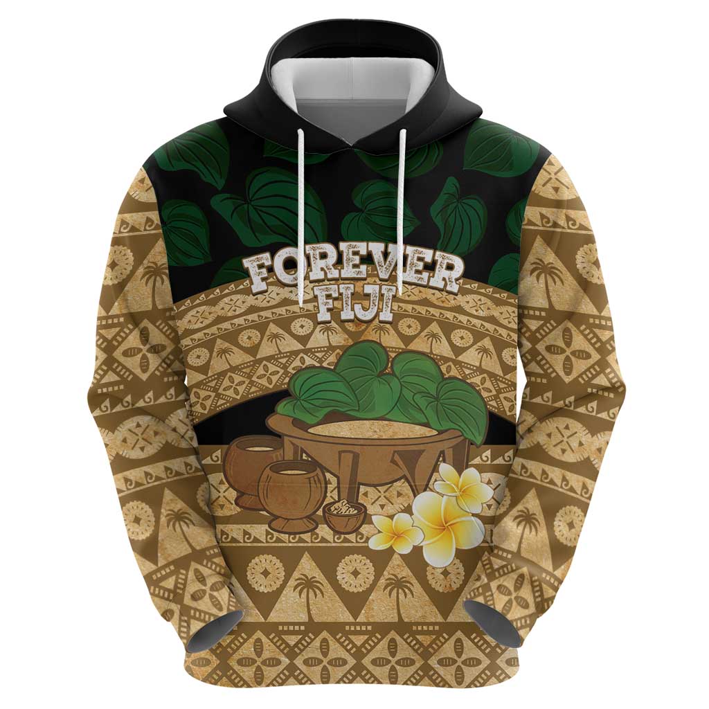 Bula Fiji Kava Bowl Zip Hoodie Fijian Tapa Cloth Vintage Vibe LT14 - Polynesian Pride