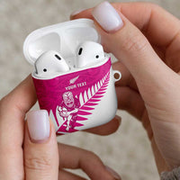 New Zealand Silver Fern Rugby Custom AirPods Case Go All Black Maori Pink Version LT14 - Polynesian Pride