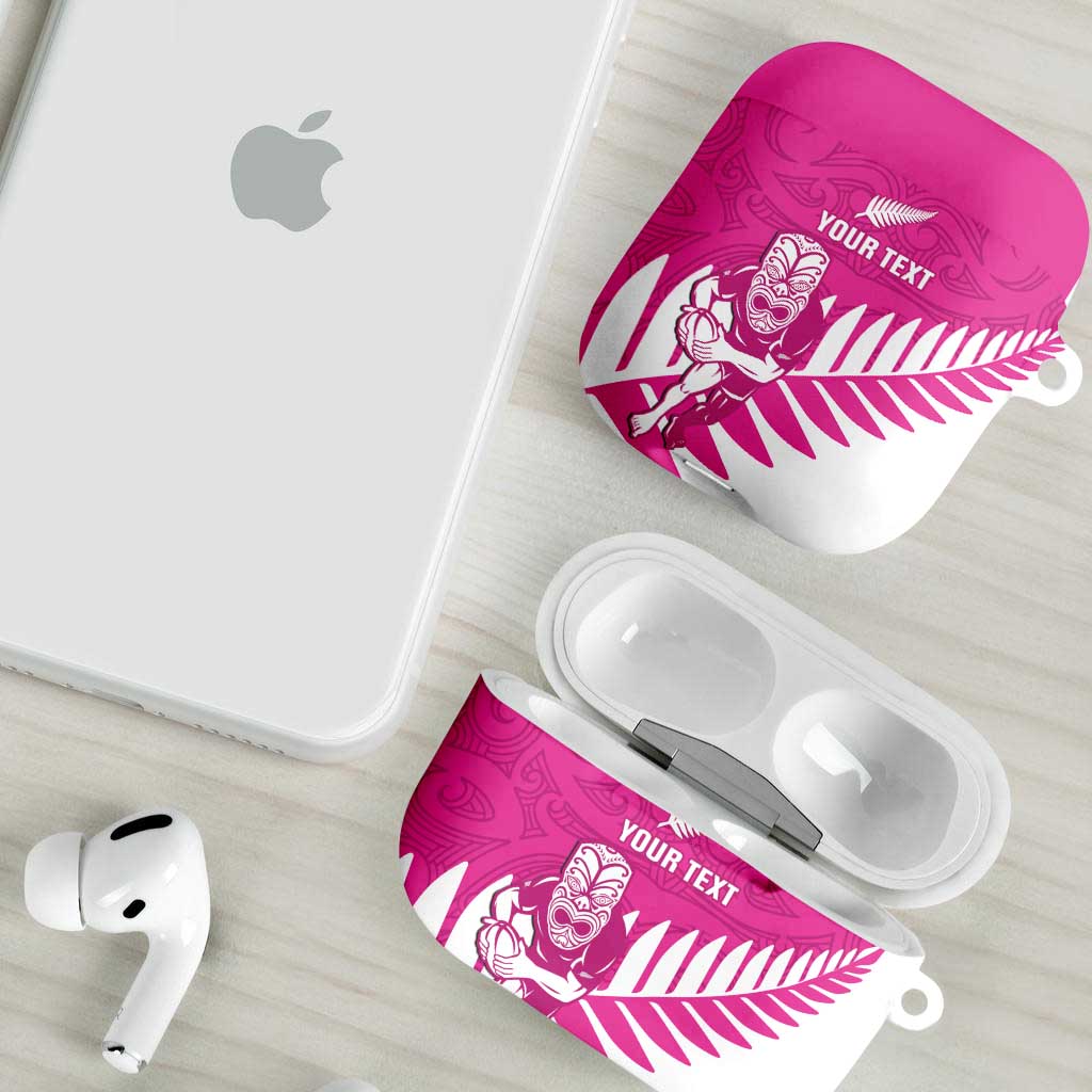 New Zealand Silver Fern Rugby Custom AirPods Case Go All Black Maori Pink Version LT14 - Polynesian Pride