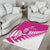 New Zealand Silver Fern Rugby Custom Area Rug Go All Black Maori Pink Version