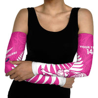 New Zealand Silver Fern Rugby Custom Arm Sleeves Go All Black Maori Pink Version LT14 - Polynesian Pride