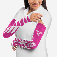 New Zealand Silver Fern Rugby Custom Arm Sleeves Go All Black Maori Pink Version LT14 - Polynesian Pride