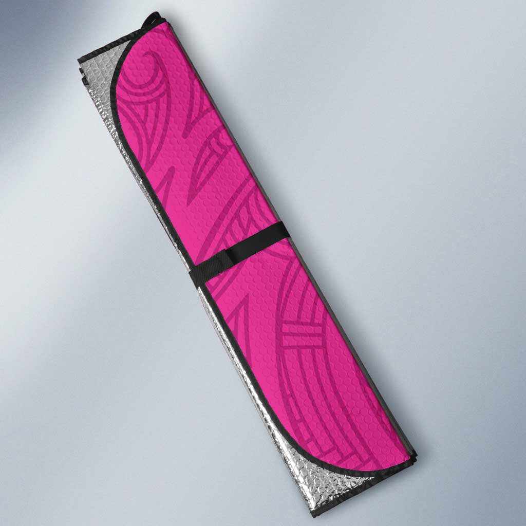 New Zealand Silver Fern Rugby Custom Auto Sun Shade Go All Black Maori Pink Version - Polynesian Pride