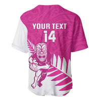 New Zealand Silver Fern Rugby Custom Baseball Jersey Go All Black Maori Pink Version