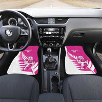 New Zealand Silver Fern Rugby Custom Car Mats Go All Black Maori Pink Version