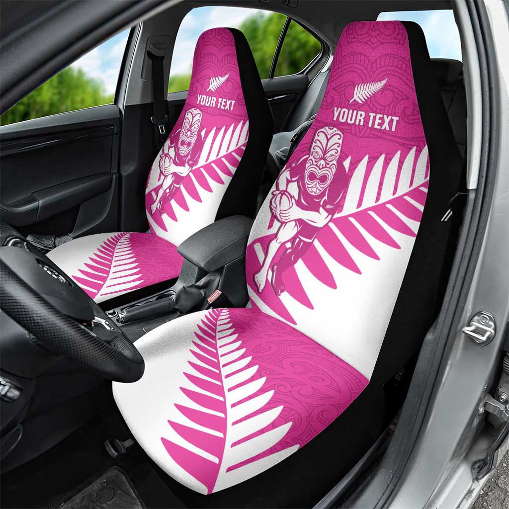 New Zealand Silver Fern Rugby Custom Car Seat Cover Go All Black Maori Pink Version LT14 - Polynesian Pride