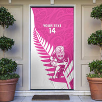 New Zealand Silver Fern Rugby Custom Door Cover Go All Black Maori Pink Version LT14 Pink - Polynesian Pride