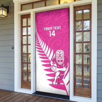 New Zealand Silver Fern Rugby Custom Door Cover Go All Black Maori Pink Version LT14 - Polynesian Pride