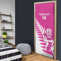 New Zealand Silver Fern Rugby Custom Door Cover Go All Black Maori Pink Version LT14 - Polynesian Pride