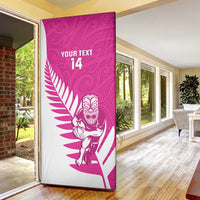 New Zealand Silver Fern Rugby Custom Door Cover Go All Black Maori Pink Version LT14 - Polynesian Pride