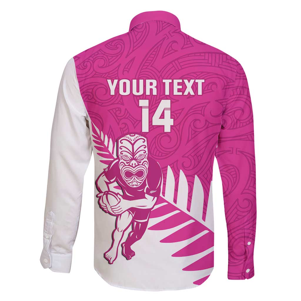 New Zealand Silver Fern Rugby Custom Family Matching Mermaid Dress and Hawaiian Shirt Go All Black Maori Pink Version LT14 - Polynesian Pride