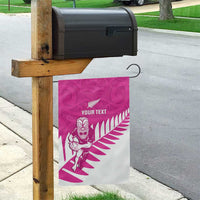 New Zealand Silver Fern Rugby Custom Garden Flag Go All Black Maori Pink Version