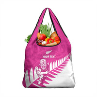 New Zealand Silver Fern Rugby Custom Grocery Bag Go All Black Maori Pink Version LT14 1-pack One Size Pink - Polynesian Pride
