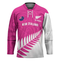 New Zealand Silver Fern Rugby Custom Hockey Jersey Go All Black Maori Pink Version LT14 Unisex Pink - Polynesian Pride